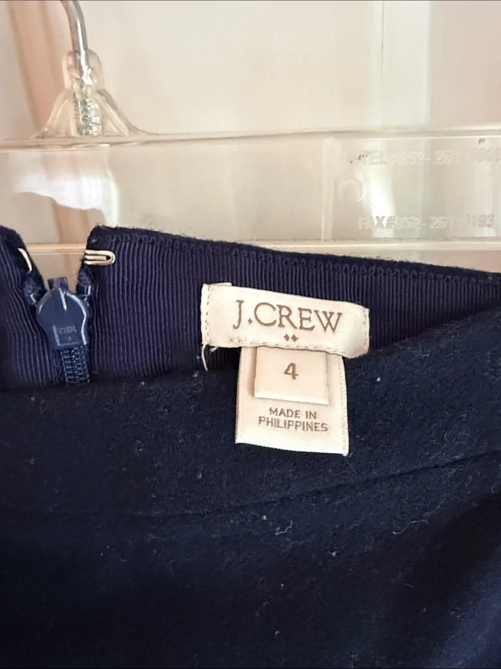 J. Crew Navy Wool Mini Skirt with Side Details